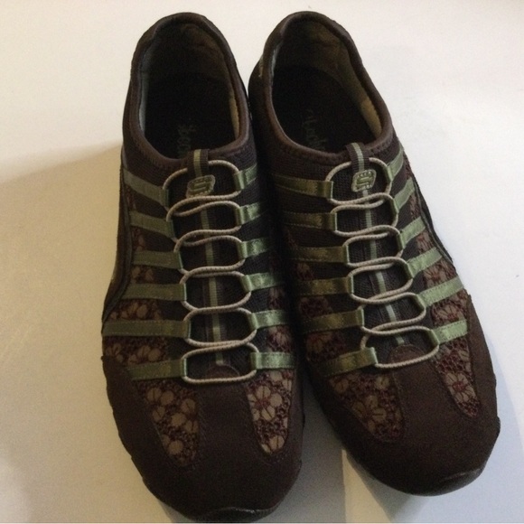 Brown and Green Lace-Up Sneakers - Picture 1 of 6